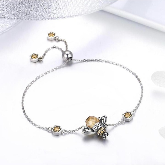 “Amber Abdomen Queen Bee” Faceted Tomenta Bumblebee Honeybee Honeycomb Bracelet - Picture 10 of 13